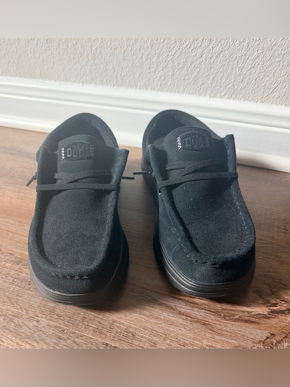 Hey Dude Black Suede Women’s Slip-On Sneakers